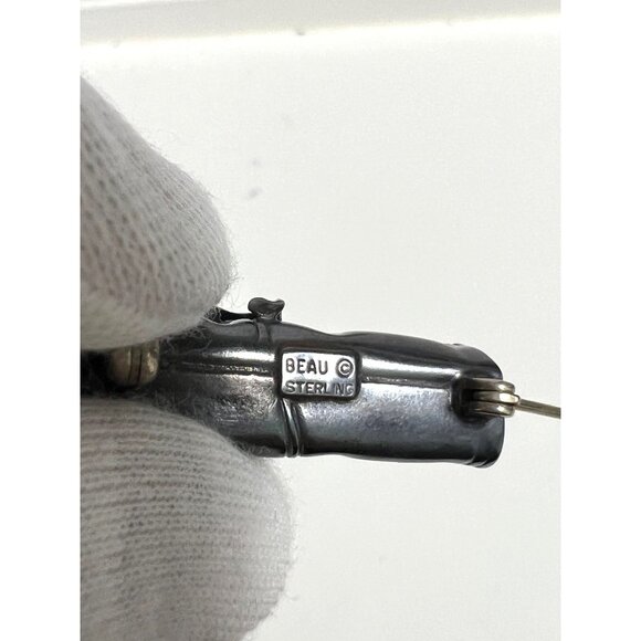 Vintage Beau Sterling Golf Bag Brooch Pin Sterling Silver Sports Jewelry Collect - Picture 2 of 6